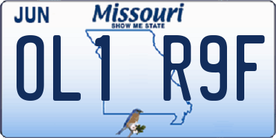 MO license plate OL1R9F