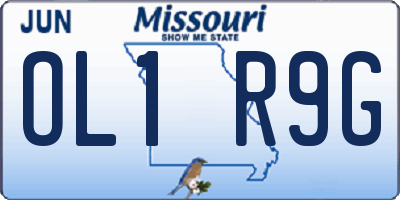 MO license plate OL1R9G