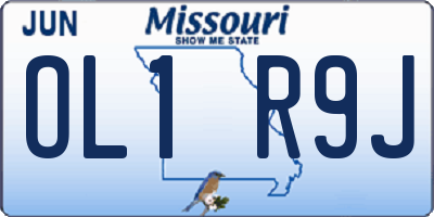 MO license plate OL1R9J