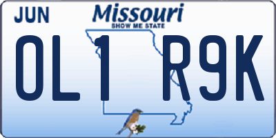 MO license plate OL1R9K
