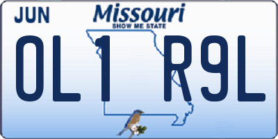 MO license plate OL1R9L