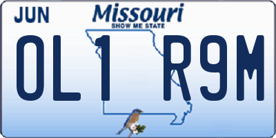 MO license plate OL1R9M