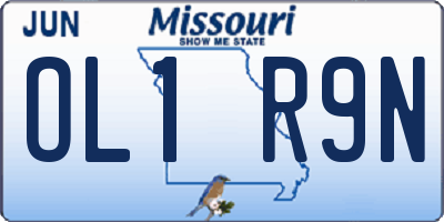 MO license plate OL1R9N