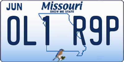 MO license plate OL1R9P