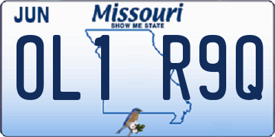 MO license plate OL1R9Q