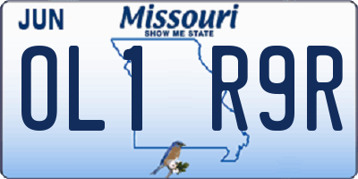 MO license plate OL1R9R