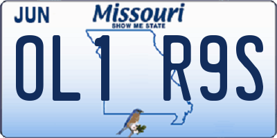 MO license plate OL1R9S