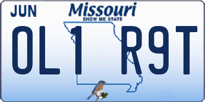 MO license plate OL1R9T