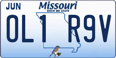 MO license plate OL1R9V