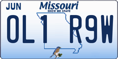 MO license plate OL1R9W