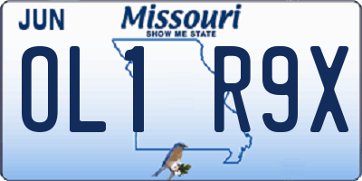 MO license plate OL1R9X