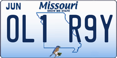 MO license plate OL1R9Y