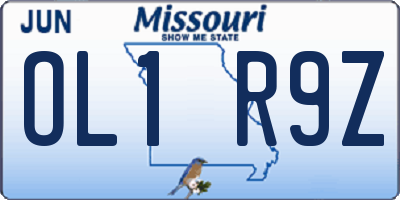 MO license plate OL1R9Z