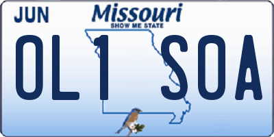 MO license plate OL1S0A