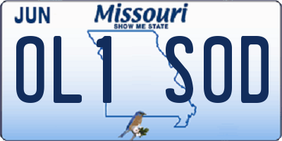 MO license plate OL1S0D