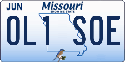 MO license plate OL1S0E