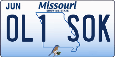 MO license plate OL1S0K