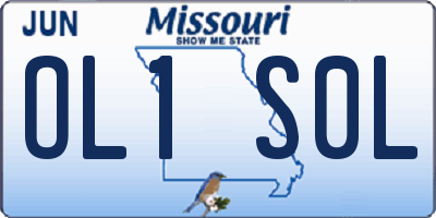 MO license plate OL1S0L
