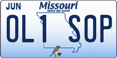 MO license plate OL1S0P
