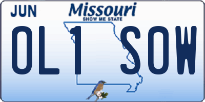 MO license plate OL1S0W
