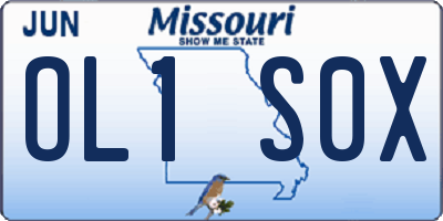 MO license plate OL1S0X