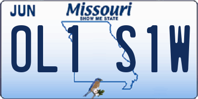 MO license plate OL1S1W