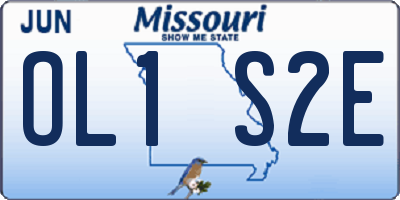 MO license plate OL1S2E
