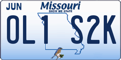 MO license plate OL1S2K