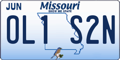 MO license plate OL1S2N