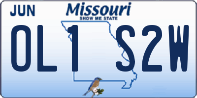 MO license plate OL1S2W
