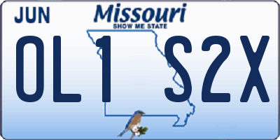 MO license plate OL1S2X