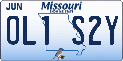MO license plate OL1S2Y
