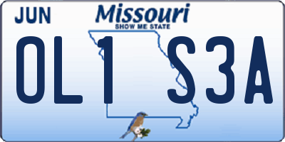MO license plate OL1S3A