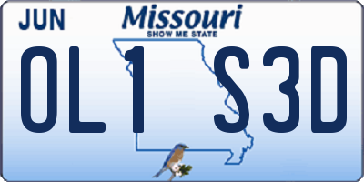 MO license plate OL1S3D