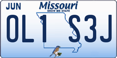 MO license plate OL1S3J