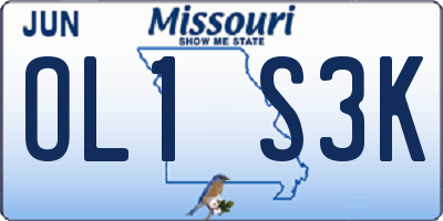 MO license plate OL1S3K