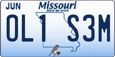 MO license plate OL1S3M