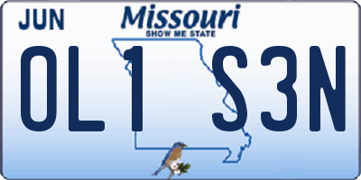 MO license plate OL1S3N