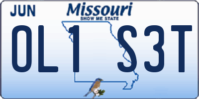 MO license plate OL1S3T