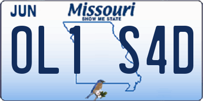 MO license plate OL1S4D