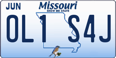 MO license plate OL1S4J