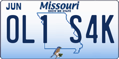 MO license plate OL1S4K