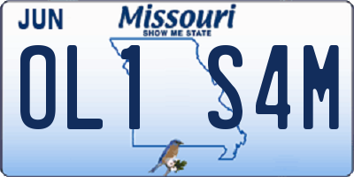 MO license plate OL1S4M
