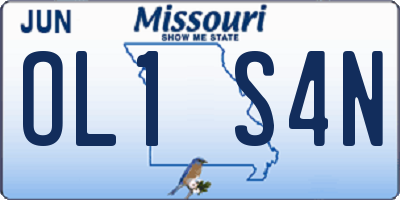 MO license plate OL1S4N
