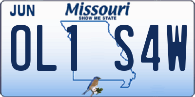 MO license plate OL1S4W