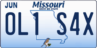 MO license plate OL1S4X