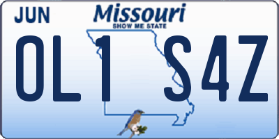 MO license plate OL1S4Z