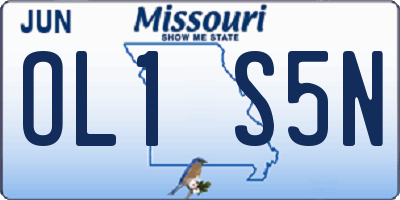 MO license plate OL1S5N