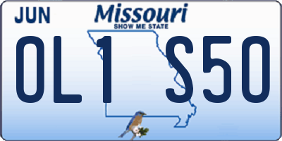 MO license plate OL1S5O
