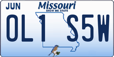 MO license plate OL1S5W